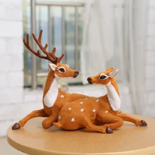HERMOSO 35cm 2 uds Navidad ciervo de peluche paño de la multitud de Navidad decoración Santa Claus Jr adornos natal sika Noel noel