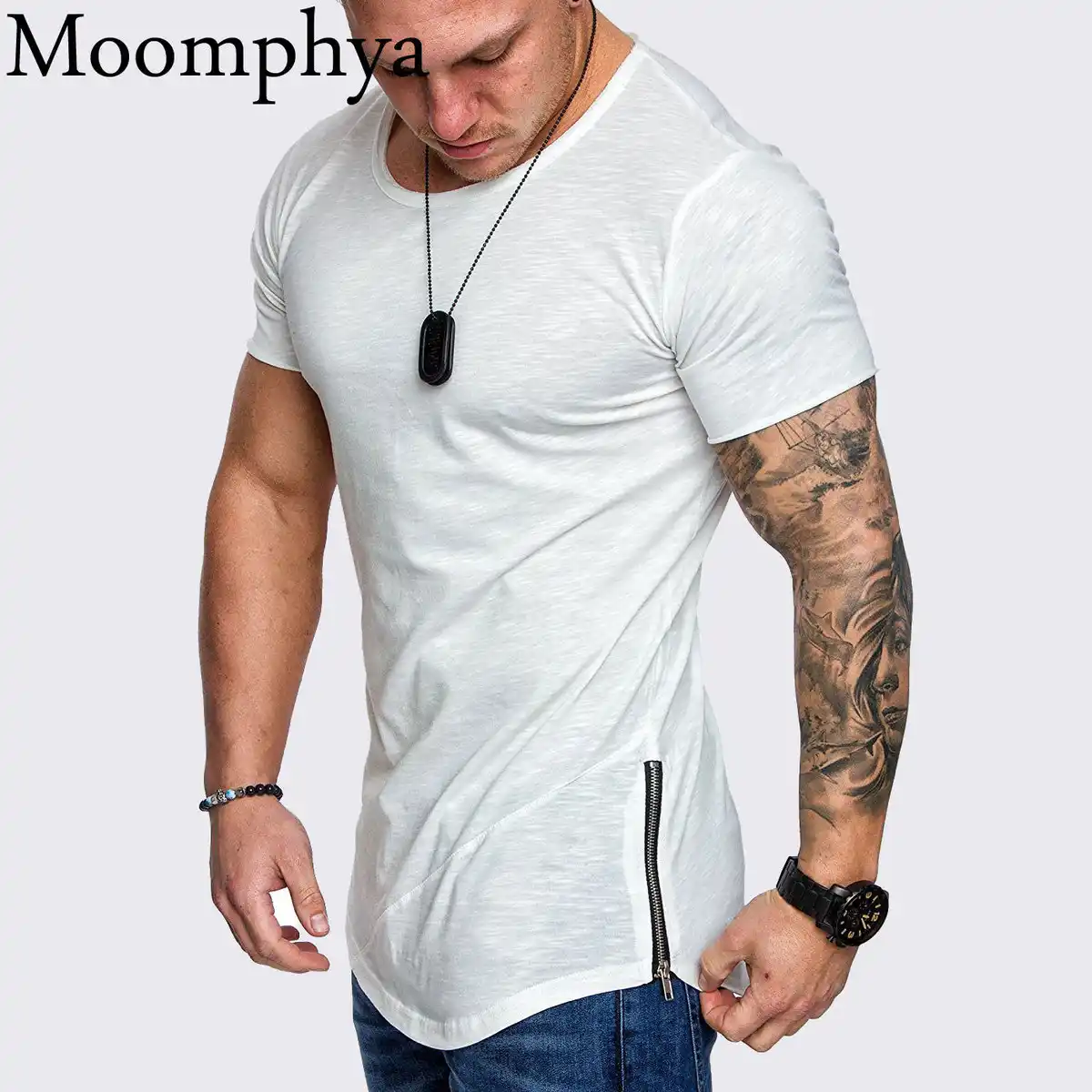 longline slim fit t shirt