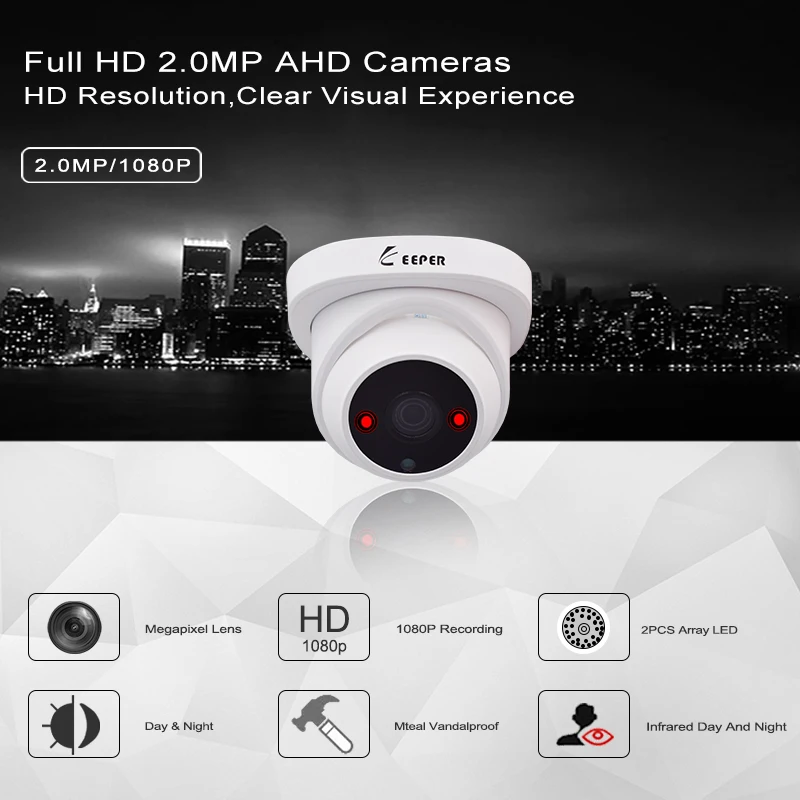  Keeper 1080P 2MP AHD Analog Indoor dome HD camera 3.6mm with Night Version Anti-vandal Analog CCTV 