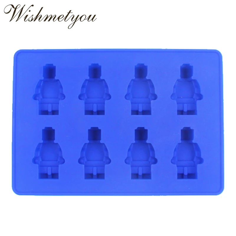 WISHMETYOU силиконовые строительные блоки РОБОТ 3D DIY форма 8 отверстий Робот ребенок