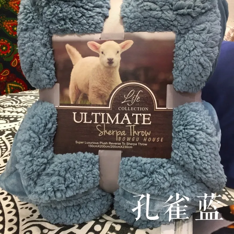 

200*230CM Extra Large Luxurious Warm Thick Sherpa Throw Blanket Coverlet Reversible Fuzzy Microfiber All Season Plaid for Bed