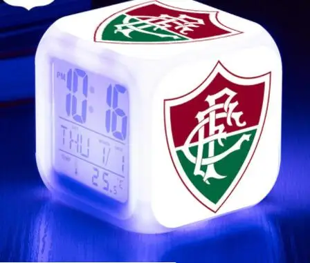 Футбольный клуб Campeonato Brasileiro Ssrie светодиодный Будильник часы Fluminense reloj despertador reveil enfant цвет часы с подсветкой