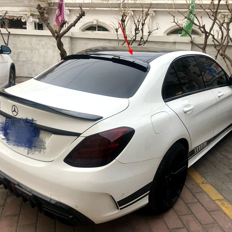 Для Mercedes-Benz C-Class W205 со шнуровкой сзади крыши спойлер Высокое качество ABS Материал грунтовка Цвет для хвостовой части автомобиля декоративное крыло
