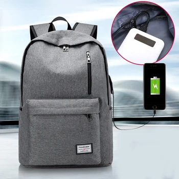 

35PCS/LOT External USB Charge Canvas Student Backpack Teenager Men Women Daily School Ba