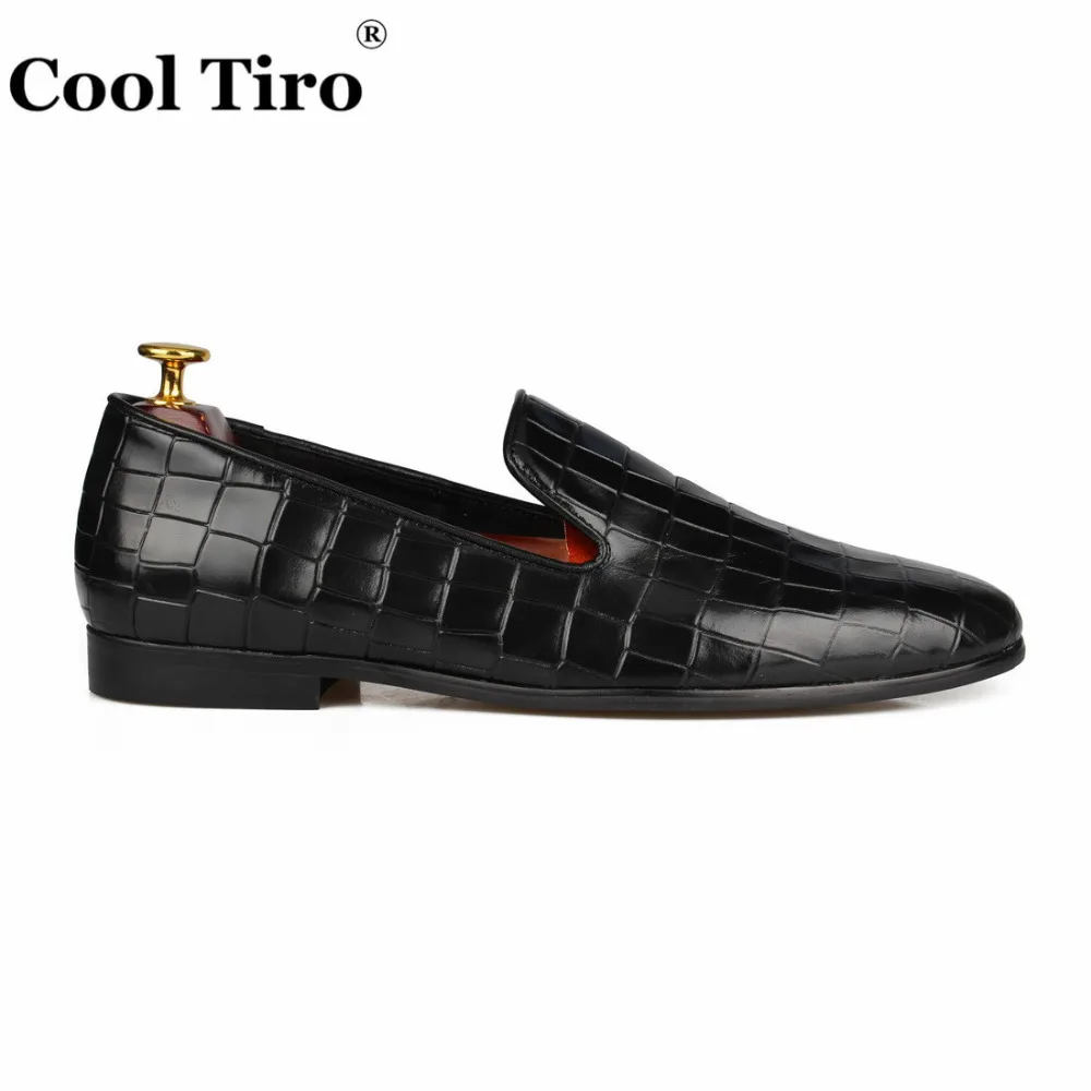 COOL TIRO мужские лоферы с узором крокодиловая кожа дымчатые слиперы мокасины