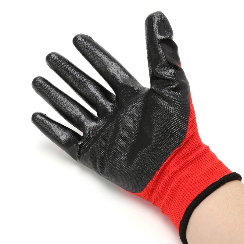 1 пара рабочие перчатки с нитриловым покрытием нейлоновые безопасные рабочие перчатки для ремонта сада