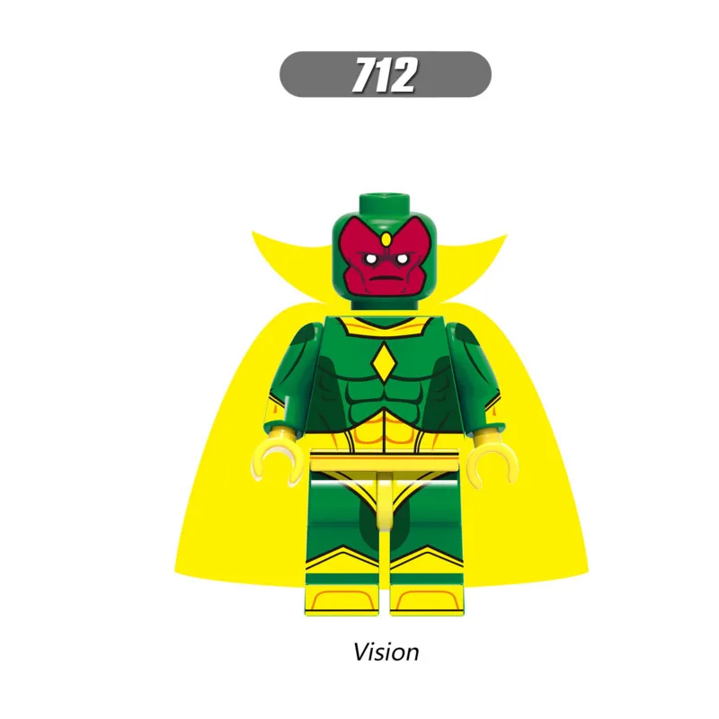 

Single Sale Super Heroes Star Wars 712 Vision Model Mini Building Blocks Figure Bricks Toys kids gifts Compatible Legoed Ninjaed