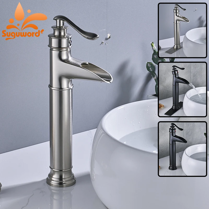 New Style Bathroom Basin Faucet Brushed Nickel and ORB Deck Mounted Hot Cold Water Mixer Taps Torneira | Обустройство дома
