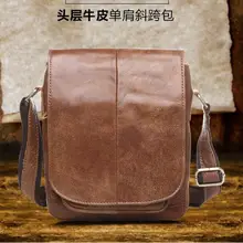 Первый слой воловьей кожи мужская сумка маленькая Универсальная сумка на плечо сумка из натуральной кожи высокого качества дизайн