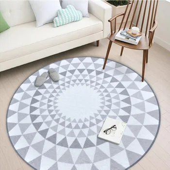 

Nordic Gray Series Round Carpets For Living Room Computer Chair Area Rug Children Play Tent Floor Mat Cloakroom Carpets tapetes