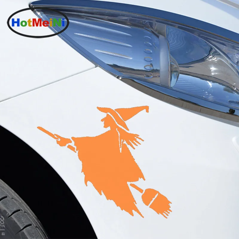

Interesting Fairy Tale Characters Witch on Flying Broom Spell High Strength Car Sticker for Laptop Kayak Vinyl Decal 8 Colors