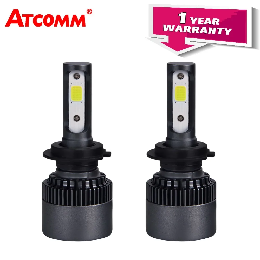 

ATcomm H11 H4 LED Turbo Car Headlight Lamp H3 H1 9005/HB3 9006/HB4 Hir2 COB 72W 6500K 10000Lm Super White 12V LED H7 Auto Bulb