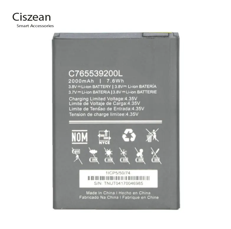 Ciszean 1x3 7 V 2000mAh Сменный аккумулятор C765539200L для BLU Studio G2 HD S530 S550Q X8 C765 батареи |