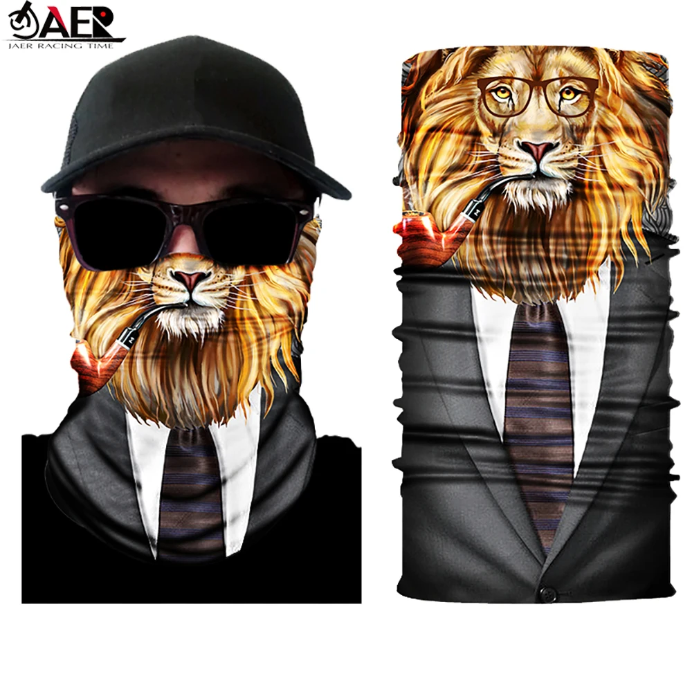 

JAER Men Women Motorcycle Face Masks Sports Bicycle Balaclava Scarf Head Wear Outdoor Tiger Dog Cat Animal Face Mask