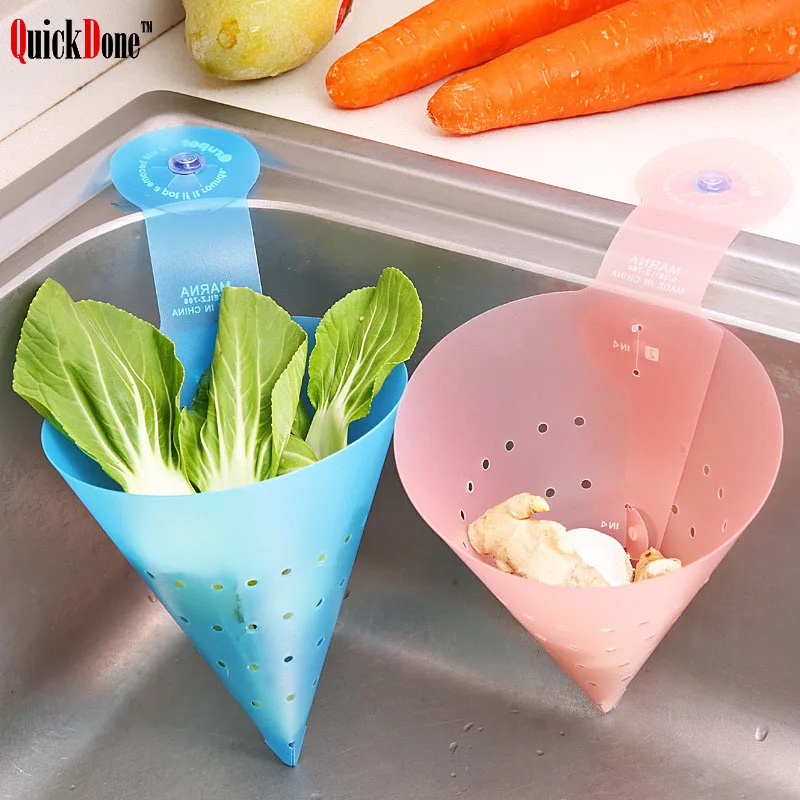 

QuickDone Foldable Leaking Kitchen Vegetable Drain Triangle Pot Drainer Basket Space Saving Organizer Washing Draining AKC5318