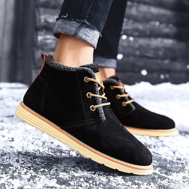 Calçados Homens Genuínos Neve Botas De Preto Couro Segurança Calçado Boots azul Andando Sapatos Adulto Para Pele Quente Casuais Masculinos Ankle Inverno Sneakers Urqx4U0Tw