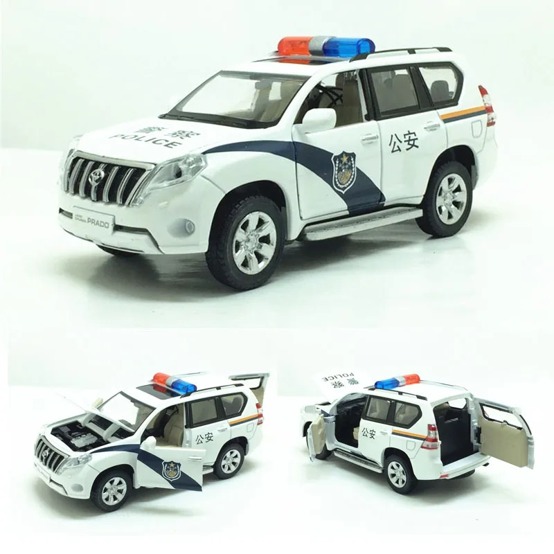 

1:32 TOYOTA LAND CRUISER PRADO Alloy Police Metal Car Model With Pull Back For Kids Birthday Gifts Toys Free Shipping