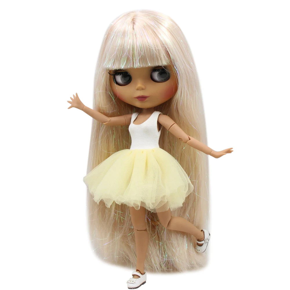 Ледяная кукла DBS Blyth 1/6 игрушка шарнир тела bjd темная кожа матовое лицо Сияющие