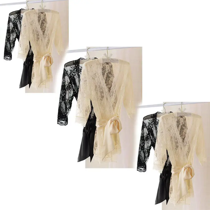 

2017 Hot Women Chic Sexy Lace Satin Robe Sleepwear Lingerie Nightwear Pajamas Bathing Suit Crochet Bikini Swimwear Cover Up