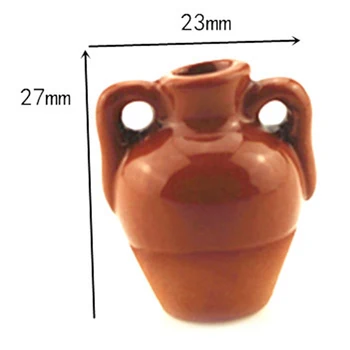 

1Pc DIY 1:12 Handmade Doll House Kitchen Ornament Decoration Vase Dollhouse Miniatures Mini Ceramic Pot