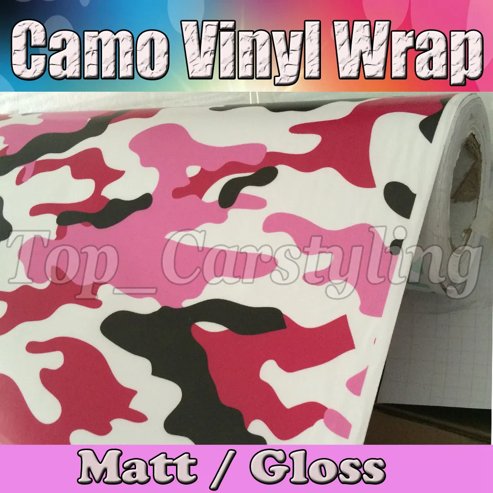 Small Rose pink Camouflage Vinyl Car Wrap Film Vehicle Covering coating