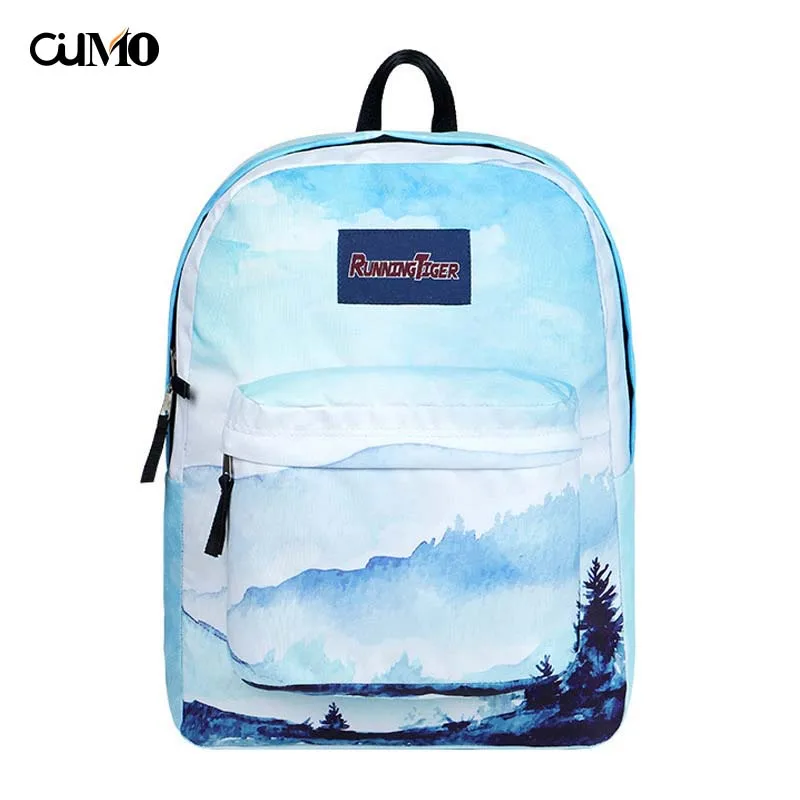 

Ou Mo brand Landscape schoolbag laptop backpack Women anti theft backpack school Bag teenagers man computer feminina Backpack