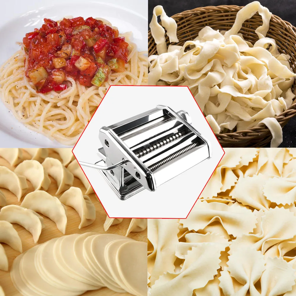 Нержавеющая сталь ручная машина для изготовления лапши ручная прессовочная машина многофункциональная регулируемая толщина спагетти паста резак