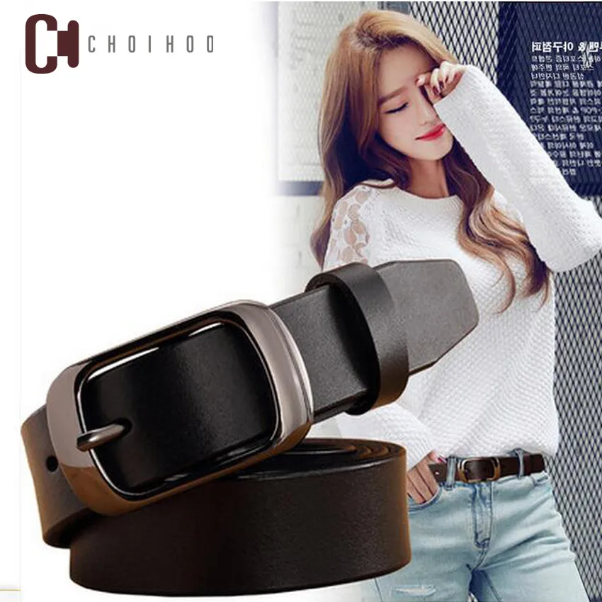

2018 New Designer Fashion Women's Belts Genuine real Leather Brand Straps Female Waistband Pin Buckles for women Jeans 225