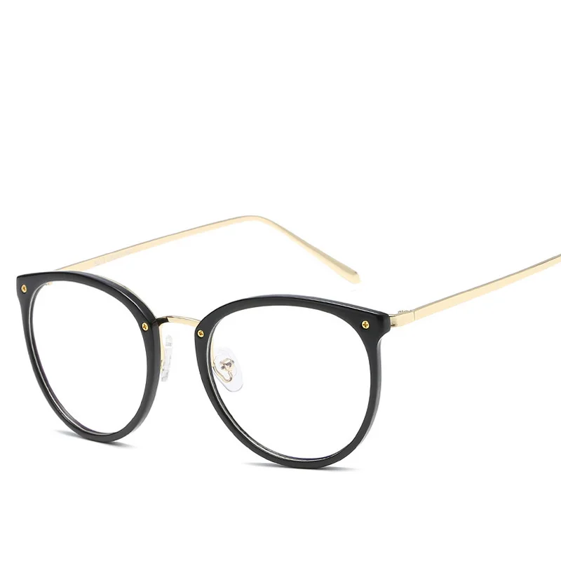 Elbru сверхлегкий TR90 оптические очки для глаз оправы для мужчин и женщин ретро цветочный принт Прозрачные Линзы для очков очки мужские - Цвет оправы: Glossy Black