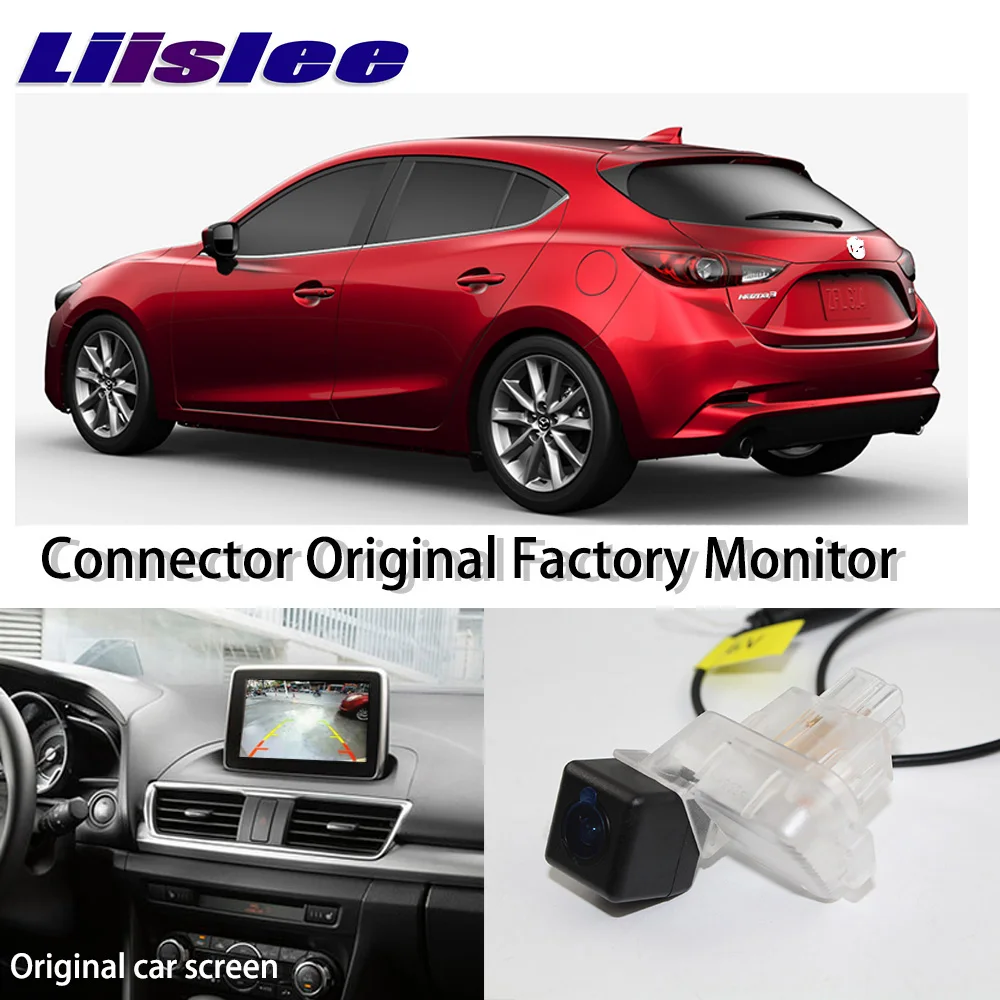 LiisLee Высококачественная задняя камера заднего вида для Mazda 3 Mazda3 хэтчбек BM 2014 ~ 2017