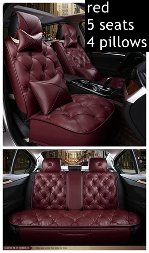 DINGDIAN(переднее+ заднее) 5 кожаных чехлов для сидений автомобиля, подходит для TOYOTA C-HR/RAV 4/FORTUNER/4runner/Land Cruiser/Avalon/Avensis/Camry/eiz - Название цвета: 5 seats luxury