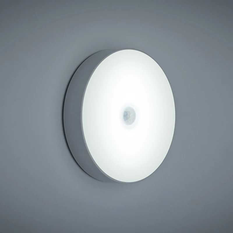 Магнит адсорбции 6LED ночник с датчиком движения лампа USB зарядка ванная коридор шкаф кухня прикроватный туалетный датчик света ночник детский датчик движения - Испускаемый цвет: white light