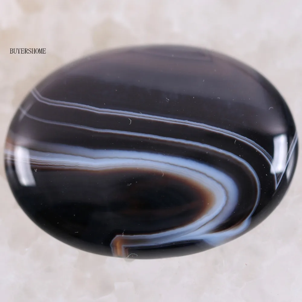 

30x40MM Oval Fashion Jewelry Natural Black Onyx CAB Cabochon 1Pcs K1705