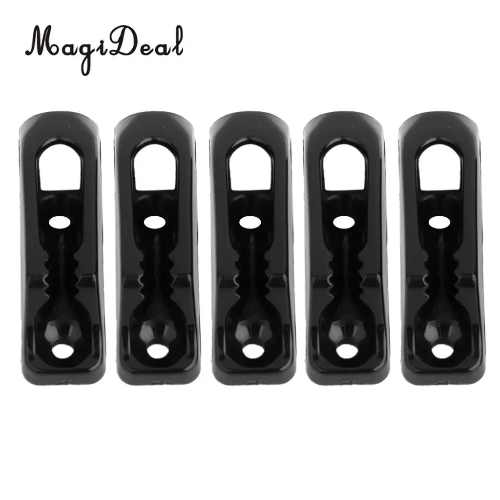 MagiDeal High Quality 5Pcs Black Nylon Self Locking Rope Cord Tensioner