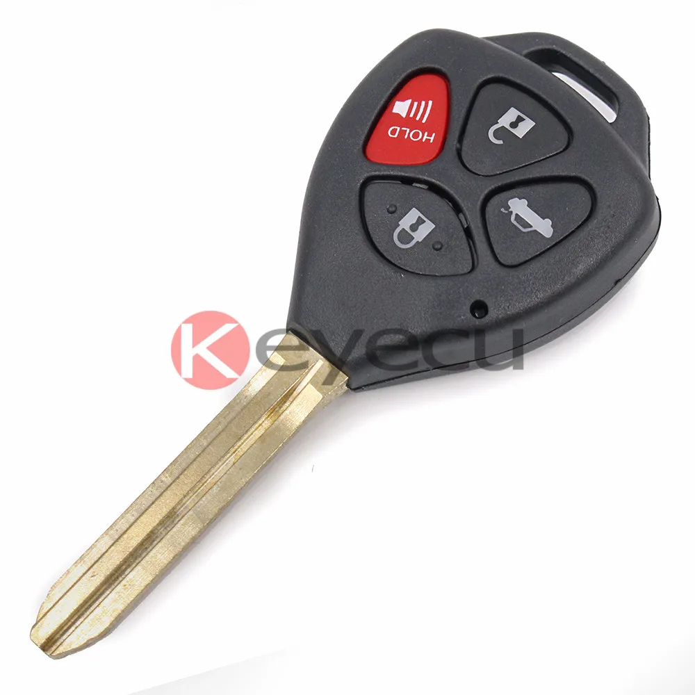 Запасной Корпус Ключа KEYECU 4 кнопки для Toyota Camry RAV4 Avalon Matrix Venza Yaris Uncut TOY43 Blade |