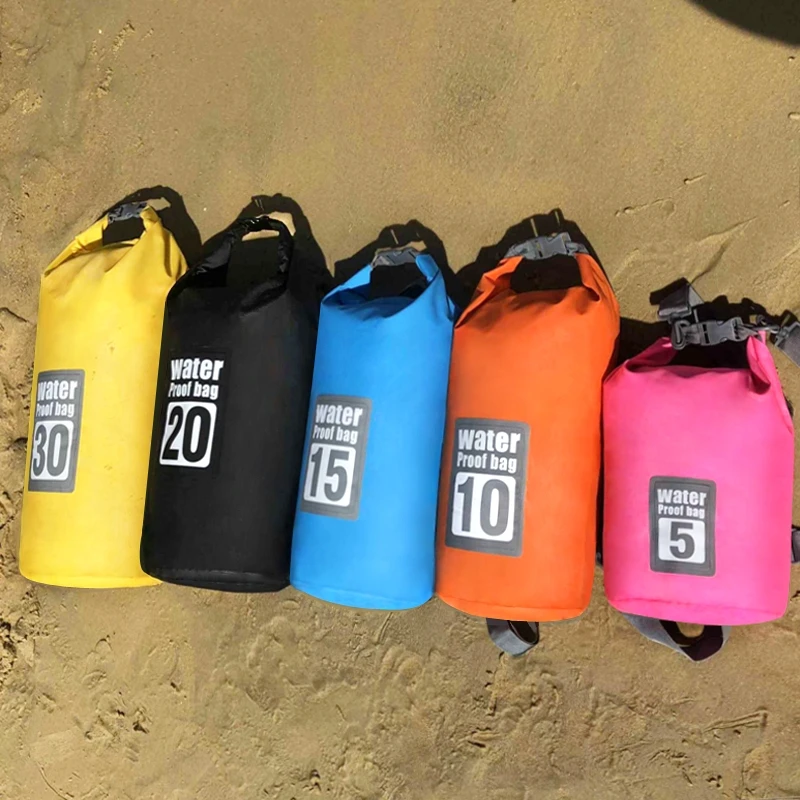 

5L-30L PVC Waterproof Swimming Bag,outdoor drifting dry bag sandbag camping bicycle backpack Foldable storage bag Travel rowing