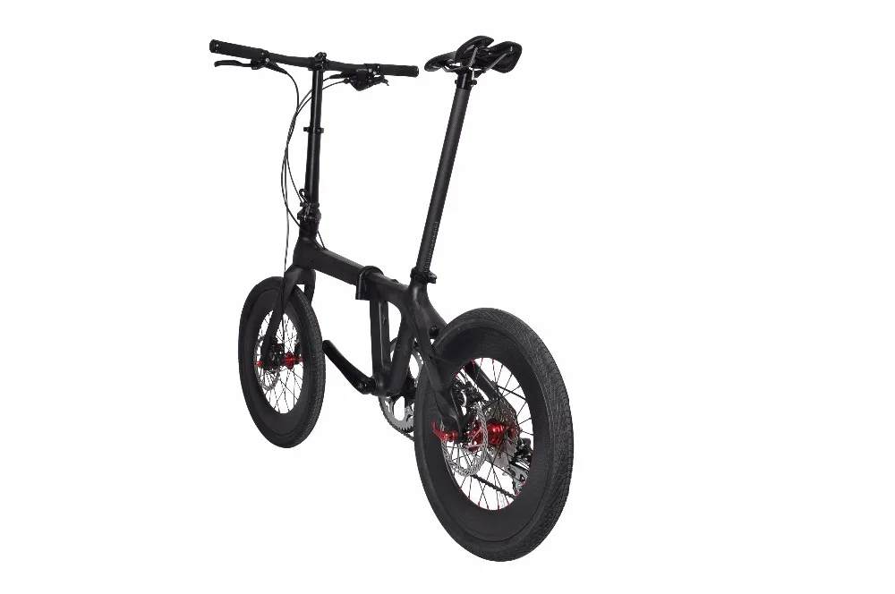 Discount cheapest China 100% full carbon 20 inch folding bicycle 3k matt custom design complete folding bike Mini portable road bike 5
