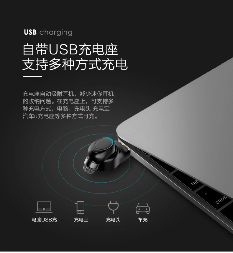 

Earphones in ear earpiece Mini Bluetooth Earphone Wireless Headset Bluetooth V4.1 Noise Canceling For Xiaomi HEONYIRRY