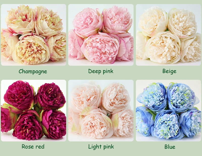 Silk flower wedding bouquet peony dahlias Artificial flowers fall vivid fake wedding flower bridal bouquets decoration (27)