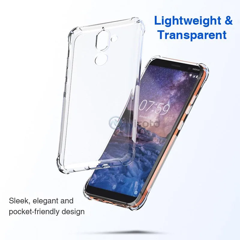 For Nokia 7 Plus 2018 Ultra Thin Clear Transparent Soft Silicone TPU Phone Case Cover For Nokia 7Plus slim Back cover Cases (3)