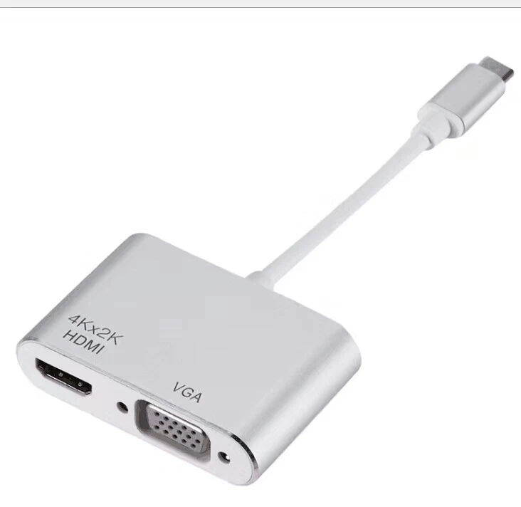 USB Type C к HDMI VGA адаптер папа женскому конвертер аудио видео кабель для Macbook телефона