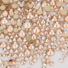 Strass à dos plat effet Champagne, mélange de tailles, pour Nail art et artisanat