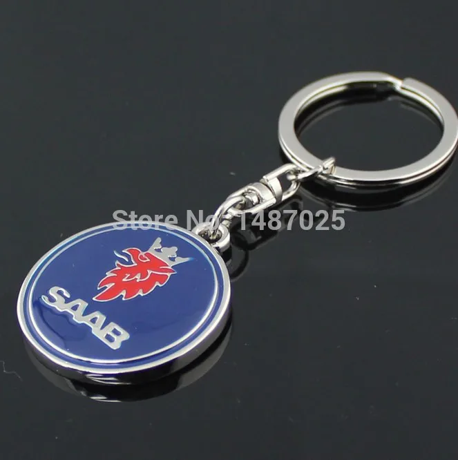 Metal Water Drop Keychain For Car With SAAB SCANIA Emblem Key Chain