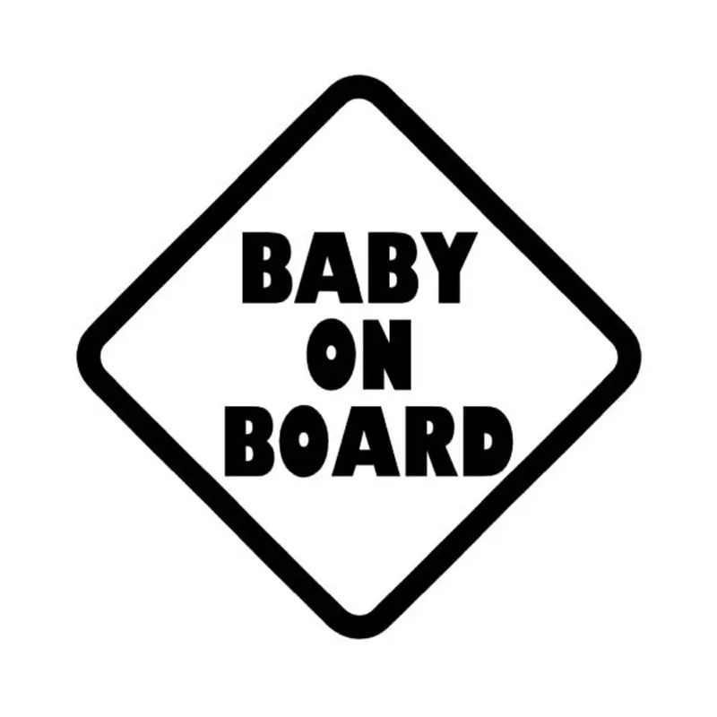 14.3cm*14.3cm Creative Rear Car Stickers Baby On Board Fashion Reminder