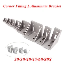 5/20pcs Aluminum 2020 corner bracket fitting 2028 corner angle bracket for 20/30/40/45/60 Aluminum profile connector CNC Router
