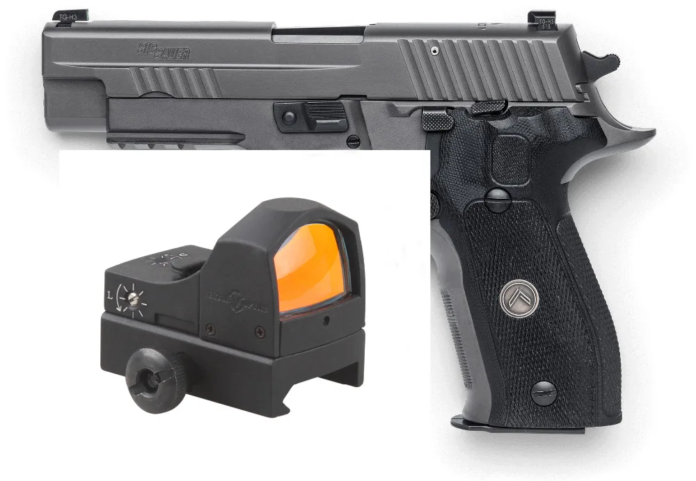 Тактический пистолет SIG P226 Vector Optics Mini Sphinx 1x22 рефлекс красная точка прицел с