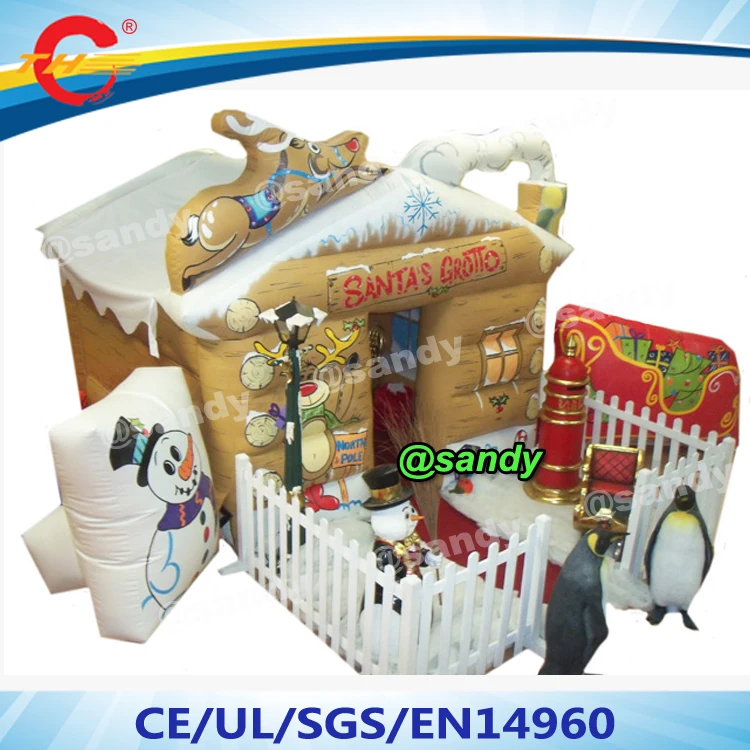 

free ship!Christmas decoration giant Inflatable Santa Grotto,x-mas Inflatable Santa claus cabin House,inflatable party Tent