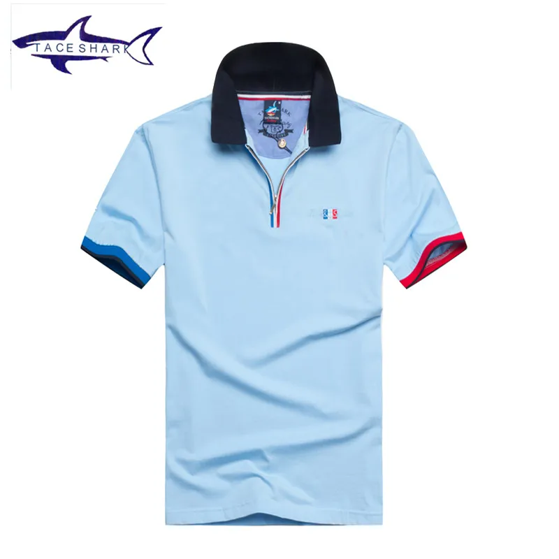 2017 Hot sale Tace Shark polo shirts slim fit solid cotton embroidery lapel casual polo shirt