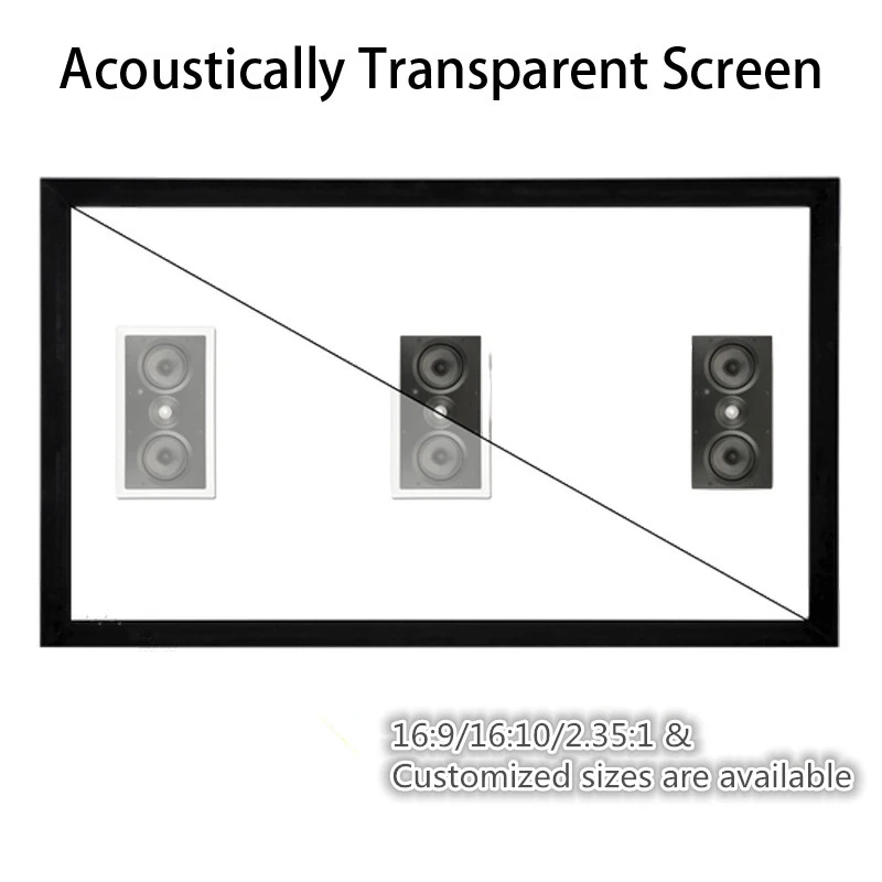 

AcousticPro -USVVACOW110, 16:10, 110inch 4K Home Theater Fixed Frame Projection screen with Sound Transparent Perforated
