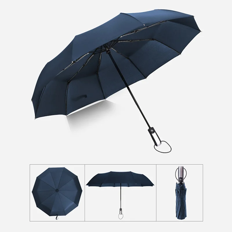 Wind Resistant Folding Automatic Umbrella Rain Big Rain Parasol